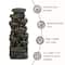 Glitzhome® 39.25" LED 9-Tier Cascading Rock Polyresin Outdoor Fountain